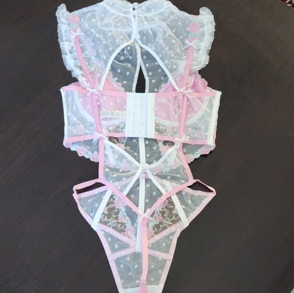 New!For Love and Lemons Pointelle Rose's Teddy - Picture 8 of 16